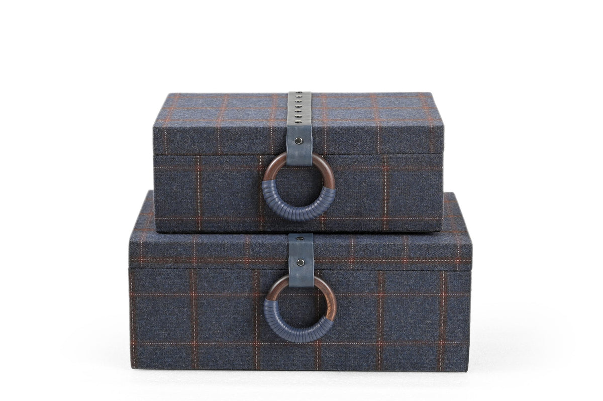 Blue Tweed Box Lg