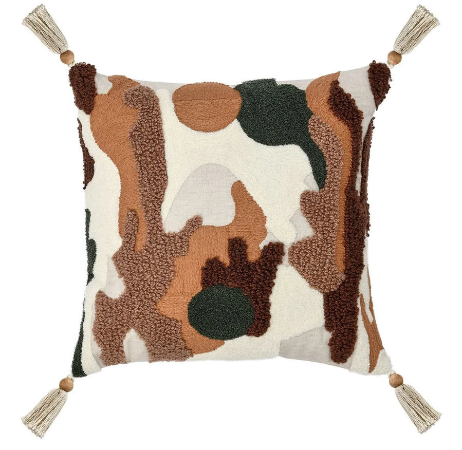 Chestnut/Green Throw Pillow 22x22