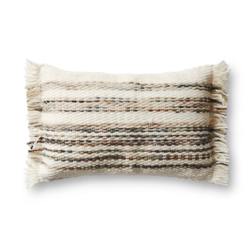 Natural/Multi Throw Pillow 13x21