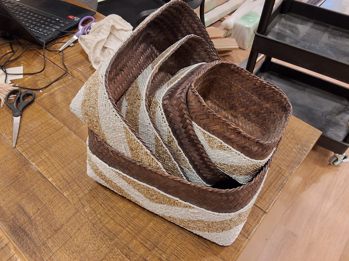 Beaded  Basket Set of 5